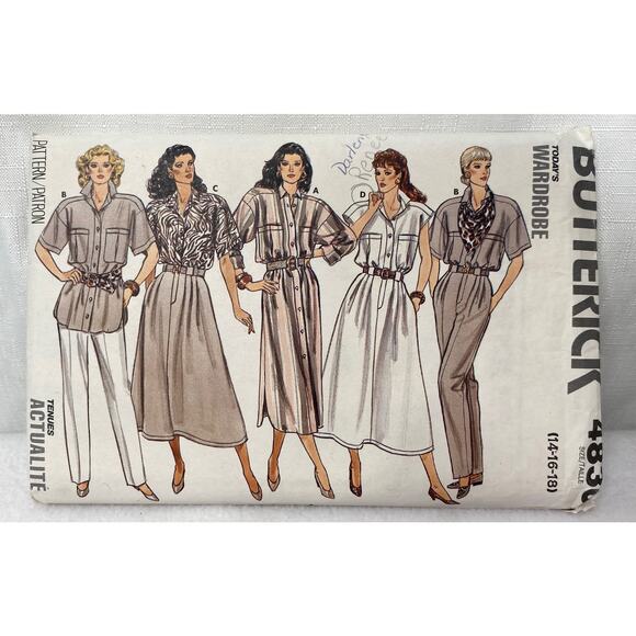 Vintage Lot of 5 Dress Butterick Sewing Patterns Woman Multi Sizes - Picture 4 of 5